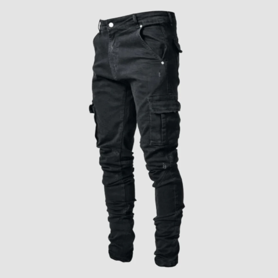 Rico – Denim Cargobroek met Slanke Pasvorm