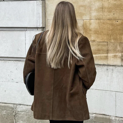 Romy – Suèdelook Blazer met Reverskraag