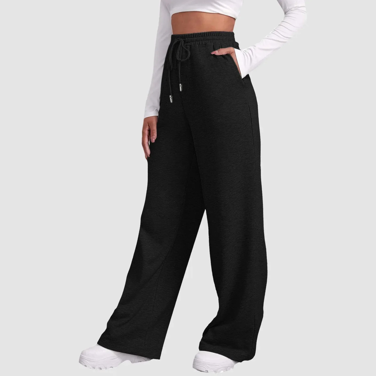 Romy – Losvallende Joggingbroek met Hoge Taille