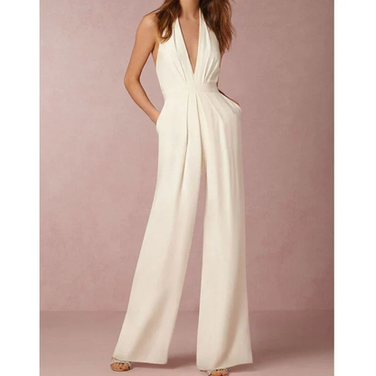 Jumpsuit Dames – Mouwloos Palazzo Model met Diepe Halslijn